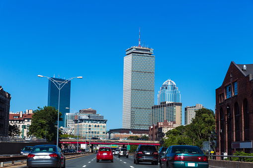 Boston downtown street traffic